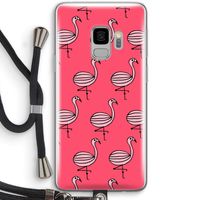 Flamingo: Samsung Galaxy S9 Transparant Hoesje met koord