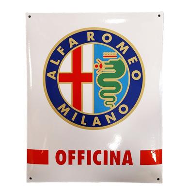 Alfa Romeo Officina Emaille Bord - 50 x 40cm