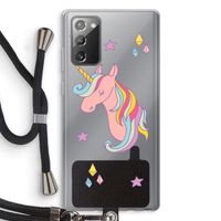 Roze eenhoorn: Samsung Galaxy Note 20 / Note 20 5G Transparant Hoesje met koord Roze eenhoorn: Samsung Galaxy Note 20 / Note 20 5G Transparant Hoesje met koord