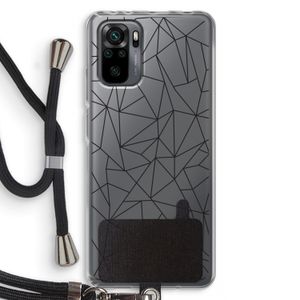 Geometrische lijnen zwart: Xiaomi Redmi Note 10 Pro Transparant Hoesje met koord