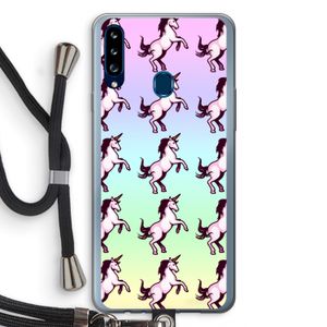 Musketon Unicorn: Samsung Galaxy A20s Transparant Hoesje met koord