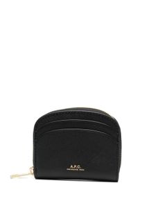 A.P.C. porte-monnaie zippé à logo imprimé - Noir