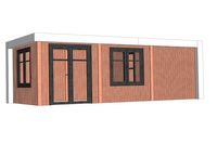 Buitenverblijf Verona 755x335 cm - Plat dak model rechts - Combinatie 1 - thumbnail