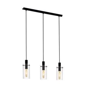 EGLO Montefino - hanglamp - 3-lichts - E27 - zwart|glas