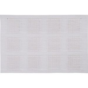 1x Placemat wit gevlochten/geweven print 45 x 30 cm   -