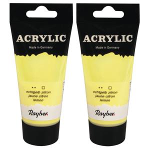 Acrylverf/hobbyverf op waterbasis - 3x - geel - 75 ml - Schilderen/knutselen