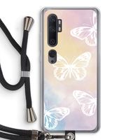 White butterfly: Xiaomi Mi Note 10 Pro Transparant Hoesje met koord