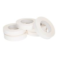 Dubbelzijdig tape transparant (met witte papieren drager) 25 mm x 50 meter | 6 stuks