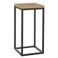 Mica Decorations Bijzettafel Oskar - vierkant - hout/metaal - zwart - 30 x 62 cm