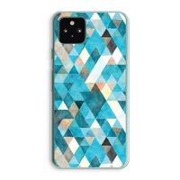 Gekleurde driehoekjes blauw: Google Pixel 5a 5G Transparant Hoesje