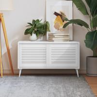 VidaXL Kastdeuren met lamellen 2 st 39,5x49,4 cm grenenhout wit