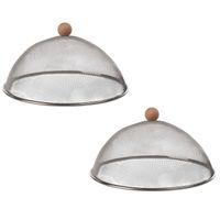 3x RVS vliegenkappen voor voedsel 30 cm