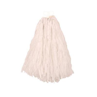 Cheerball - met ringgreep - wit - 28 cm - pompom - Cheerleader verkleed accessoires