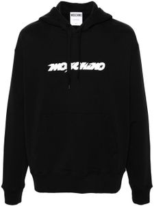 Moschino logo-print cotton hoodie - Noir