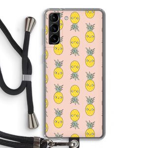 Ananas: Samsung Galaxy S21 Plus Transparant Hoesje met koord