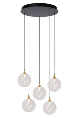 Lucide GISELA - Hanglamp - Ø 48 cm - LED Dimb. - 5x3,8W 2700K - Transparant | Premium