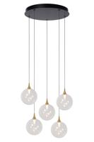 Lucide GISELA - Hanglamp - Ø 48 cm - LED Dimb. - 5x3,8W 2700K - Transparant | Premium