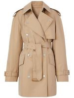 Burberry trench en gabardine de coton à taille ceinturée - Marron