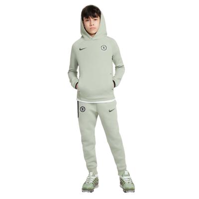 Nike Chelsea Tech Fleece Trainingspak Hooded 2025-2026 Kids Lichtgroen Groen