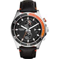 Fossil HerenhorlogeCH2953 Wakefield van roestvrij staal met zwarte leren band