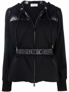 Moncler hoodie ceinturé à fermeture zippée - Noir