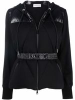 Moncler hoodie ceinturé à fermeture zippée - Noir