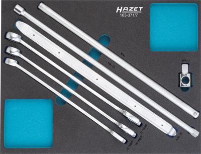 HAZET Gereedschapset 163-371/7 · Buitentwaalfkant tractieprofiel, Buiten-zeskant-profiel, 1/2 inch (12,5 mm) vierkant massief, 3/4 inch (20 mm)