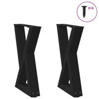 Salontafelpoten 2 st 38x(42-43,3) cm staal zwart Salontafelpoten 2 st 38x(42-43,3) cm staal zwart