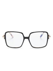 TOM FORD Eyewear lunettes de vue carrées à effet écailles de tortue - Noir