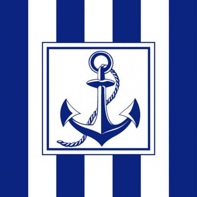 Servetten maritiem - 60x st - anker print - 33 x 33 cm - 3-laags papier - lunch/diner