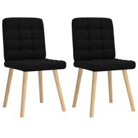 Eetkamerstoelen 2 st stof zwart