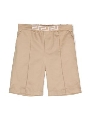 Versace Kids short en coton à logo Greca imprimé - Tons neutres