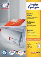 Avery Zweckform 3653, Universele etiketten, Ultragrip, wit, 200 vel, 14 per vel, 105 x 42,3 mm - thumbnail