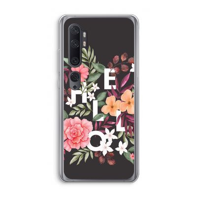 Hello in flowers: Xiaomi Mi Note 10 Pro Transparant Hoesje