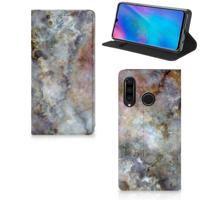 Huawei P30 Lite New Edition | Standcase | Marmer Grijs