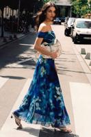 Lange bloemenjurk - BLUE - M