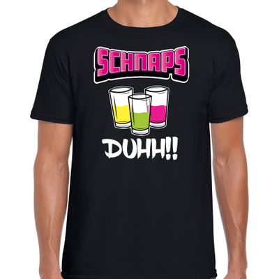 Apres ski t-shirt voor heren - schnaps - zwart - apres ski/wintersport - skien