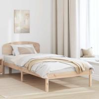 Bedframe met hoofdeinde Naturel 90 x 190 cm Massief grenenhout
