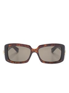 Gucci Eyewear lunettes de soleil rectangulaires à plaque logo - Marron