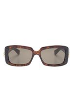 Gucci Eyewear lunettes de soleil rectangulaires à plaque logo - Marron