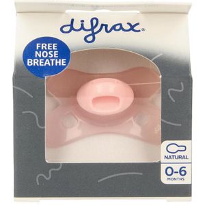 Difrax Fopspeen natural 6+ maanden bubble gum rose (1 st)