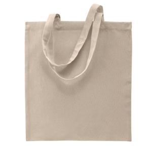 Katoenen schoudertasje - zand/beige - 38 x 42 cm - Boodschappentas - met hengsels