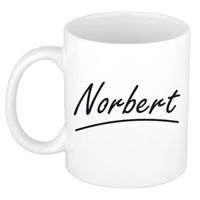 Norbert voornaam kado beker / mok sierlijke letters - gepersonaliseerde mok met naam - Naam mokken - thumbnail