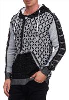 RustyNeal - Heren Hoodie Trui - Zwartwit - Modernfit - Capuchon