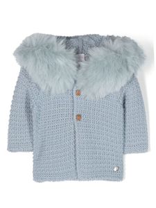 Paz Rodriguez manteau Bambalina en maille - Bleu