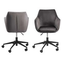Leen Bakker - Bureaustoel Uppsala - (1 Stuk) - Stof/Metaal - Grijs - 58x58x91 Cm