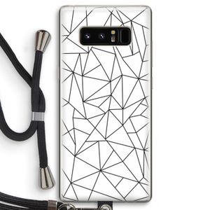 Geometrische lijnen zwart: Samsung Galaxy Note 8 Transparant Hoesje met koord