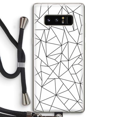 Geometrische lijnen zwart: Samsung Galaxy Note 8 Transparant Hoesje met koord