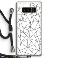 Geometrische lijnen zwart: Samsung Galaxy Note 8 Transparant Hoesje met koord