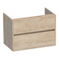Brauer Adore - Onderkast - 80 cm - met 2 Softclose Lades Greeploos en 1 Sifon Uitsparing - Forest Wheat